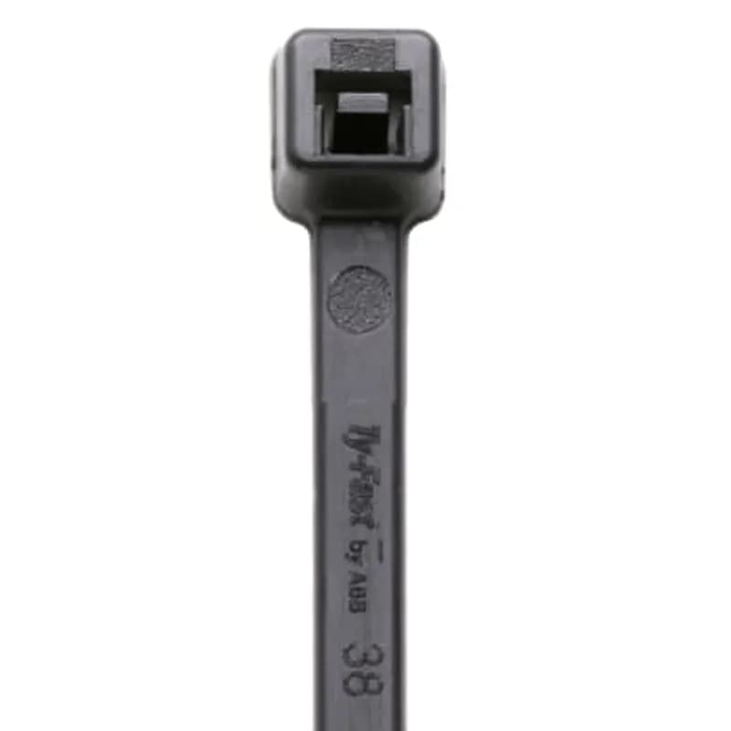 ABB - Installation Products TY175-50X-100 - Cable Tie, Black Polyamide (Nylon 6.6) for Temperatures up to 105 Degrees Celsius, Weather and Ultraviolet Resistant for Indoor and Outdoor Applications, UL/IEC 62275 Type 2/21S Rated for AH-2 Plenum and as a Flexible Cable and Conduit Support, Length of 188mm, Width of 4.7mm, Thickness of 1.2mm , Tensile Strength Rating of 220 Newtons, 100 Pack
