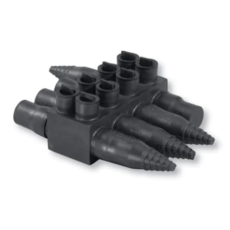ABB - Installation Products RXM 66 - Aluminum Flood-Seal Multi-Port Connectors - RMX Series, Cable entry from either side, length 21-3/4 inch, outlets 12
