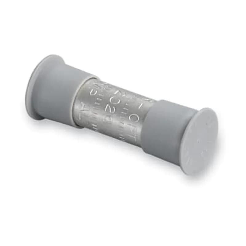 ABB - Installation Products SG 68 - Aluminum Tin-Plated Reducing Splices - 5/8 common die series, wire size #6 Stranded - Compact - Compressed AL-CU to #8 Stranded - Compact - Compressed AL-CU. Installing Dies TU, 52, BG, 243, 5/8. Length 2 inch. Center Stop. Oxide Inhibitor. Green Cap. Blue Cap.