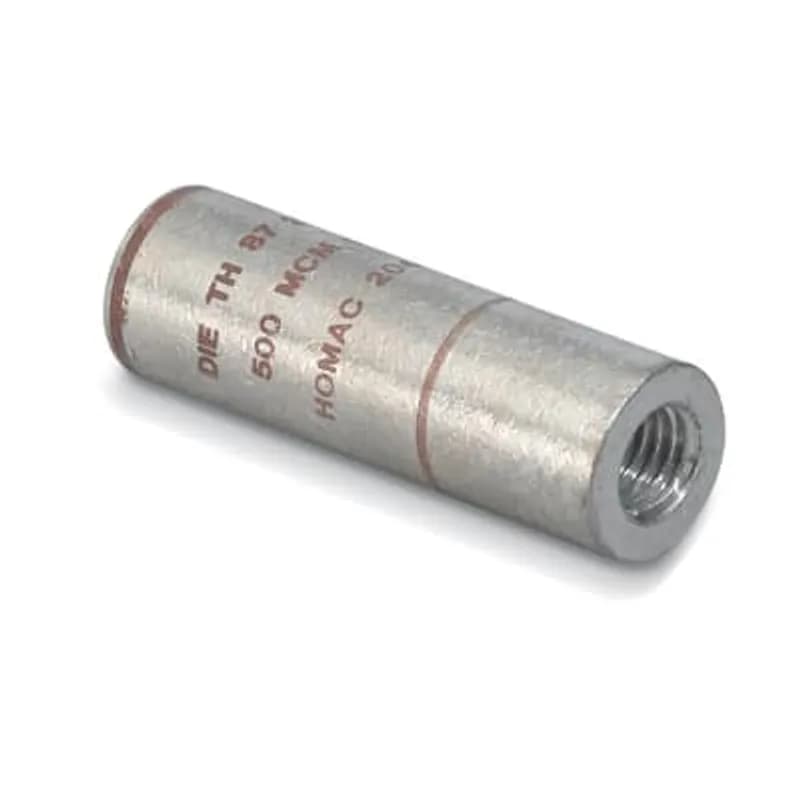 ABB - Installation Products 2043-1 - Copper Tin Plated Threaded Transformer Stud Adapters for Stud to Cable connections, Cable Size 350 kcmil, Stud Size 5/8-11 UNC-2B. Length 3.125 inch x .882 inch Diameter. Dies TX 71 168 840.