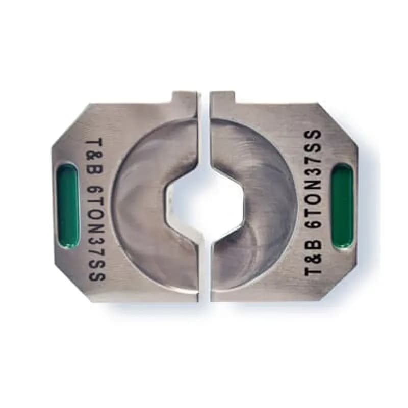 ABB - Installation Products 6TON37SS - Stainless Steel Hex Die for 6-Ton TBM6PCR-LI, TBM62PCR-LI, TBM62CR-LI and TBM6UNICR-LI Tools for #1 CU, #4 Al, Die Color Green, Die Code 37