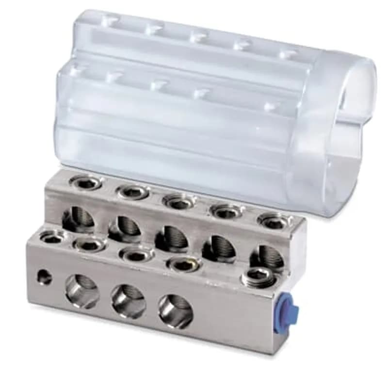 ABB - Installation Products ZVW 3053-58 SLECC - Zeebar Aluminum Insulated Trans Connector, #12 - 350 kcmil, Aluminum-Copper, Stud 5/8 inch, Eight Conductor