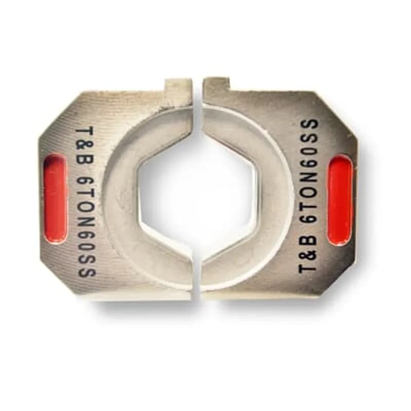 ABB - Installation Products 6TON60SS - Stainless Steel Hex Die for 6-Ton TBM6PCR-LI, TBM62PCR-LI, TBM62CR-LI and TBM6UNICR-LI Tools 3/0 Al, Die Color Ruby, Die Code 60