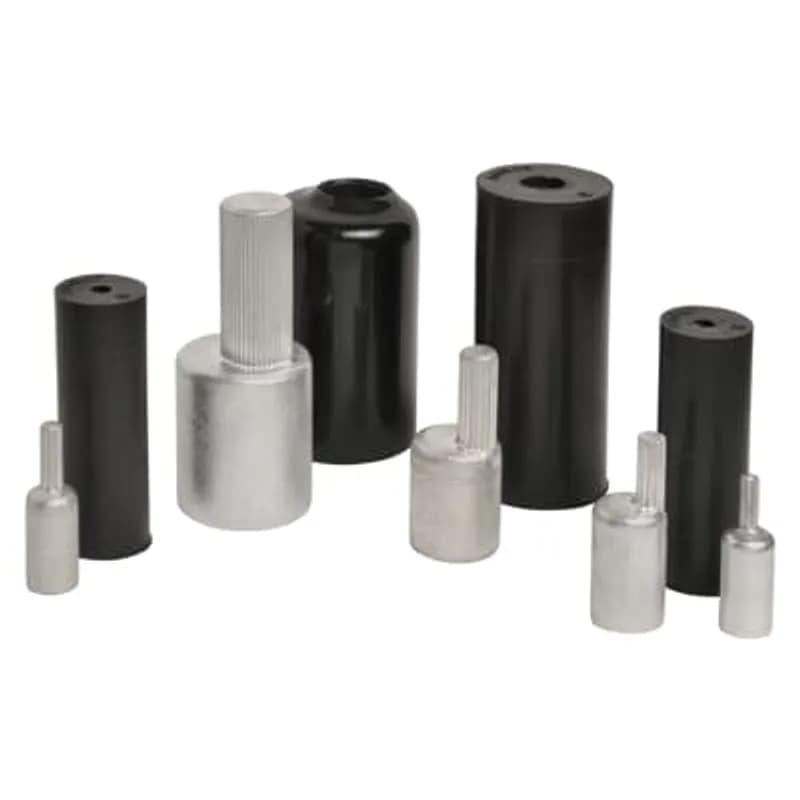 ABB - Installation Products OAPA-350 - Aluminum Solid Pin Terminals Offset Pin Style with Insulating EDPM Rubber Boot, Wire Size 350 kcmil, Overall Length 2.75 Inches (69.85mm), Tin Plated, Die Code 87, Brown