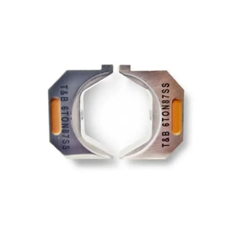 ABB - Installation Products 6TON87SS - Stainless Steel Hex Die for 6-Ton TBM6PCR-LI, TBM62PCR-LI, TBM62CR-LI and TBM6UNICR-LI Tools for 500 kcmil CU, 350 kcmil Al, Die Color Brown, Die Code 87H