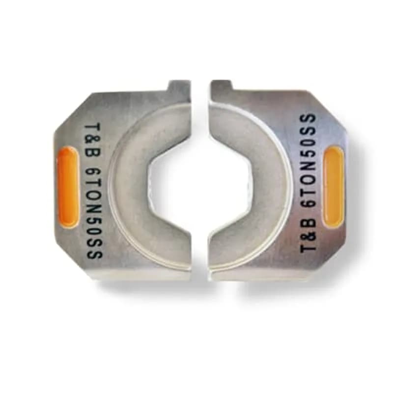 ABB - Installation Products 6TON50SS - Stainless Steel Hex Die for 6-Ton TBM6PCR-LI, TBM62PCR-LI, TBM62CR-LI and TBM6UNICR-LI Tools for 3/0 CU, 1/0 Al, Die Color Orange, Tan, Die Code 50