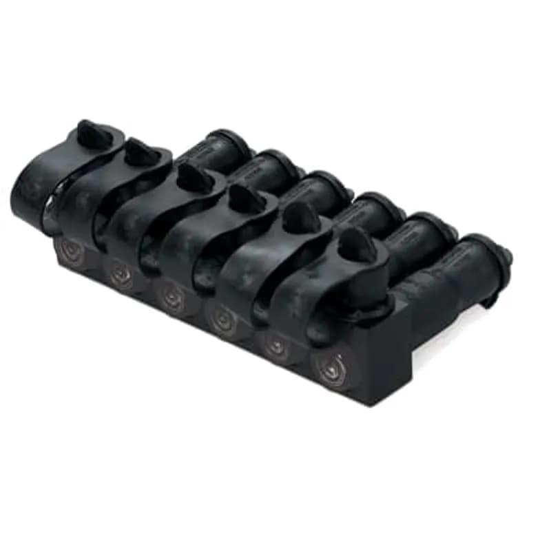 ABB - Installation Products RAB 7 C - Multi Seal, Aluminum Insulated Bus Connector, #12 - 350 kcmil, Seven Conductor, Dual Rated Aluminum and Copper, 10 pieces. Cap is attached by Strap.