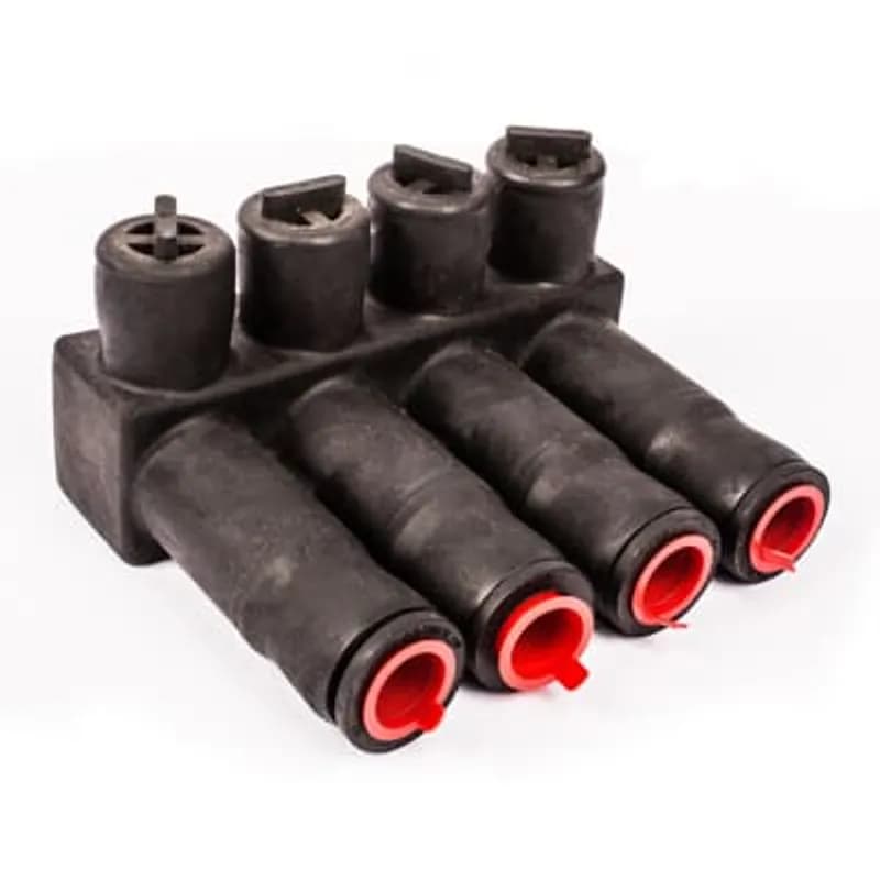 ABB - Installation Products RAB 55 C - Multi Seal, Aluminum Insulated Bus Connector, #10 - 500 kcmil, Five Conductor, Dual Rated Aluminum and Copper, 5 pieces