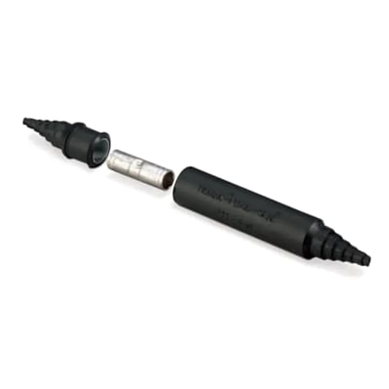 ABB - Installation Products ULCK 1 - Copper Flood-Seal In-Line Compression Splice Kits, includes Insulating Cover Cap and Rocket, (1) Tin Plated Copper Straight Splice - Standard barrel, wire size #1 Stranded CU, Length 1-7/8 inch, Installing Dies TB, 37. Dimple. No Center Stop. CSA. UL listed. Silicone Grease and Instruction Sheet.