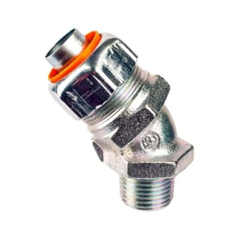 ABB - Installation Products 5343-PT - 3/4 Inch 45 Degree Malleable Iron Insulated Liquidtight Push-in Connector