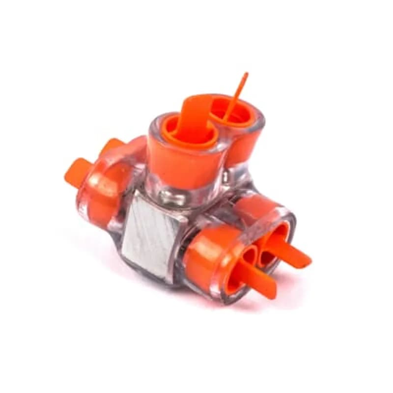 ABB - Installation Products CSB 4-2-8R - Aluminum Multi-tap Encapsulated Cable Blocks - Two-Way Configuration, Wire Range 4-14, Screw Size Slotted, Length 1-1/8 Inches, Width 1-5/8 Inch, Height 1-5/16 Inch, Outlets 2, Quantity 8