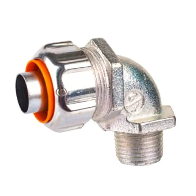 ABB - Installation Products 5351-PT - 3/8 Inch 90 Degree Malleable Iron Insulated Liquidtight Push-in Connector
