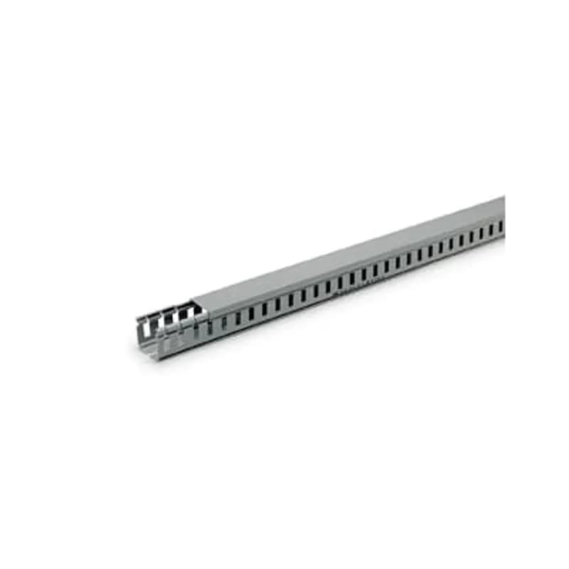 ABB - Installation Products 05098 - Gray thermoplastic wiring duct with covert, 8/12 millimeters wide slot spacing, 100 x 100 millimeters size (3.94 x 3.94 inches), 2 meters in length