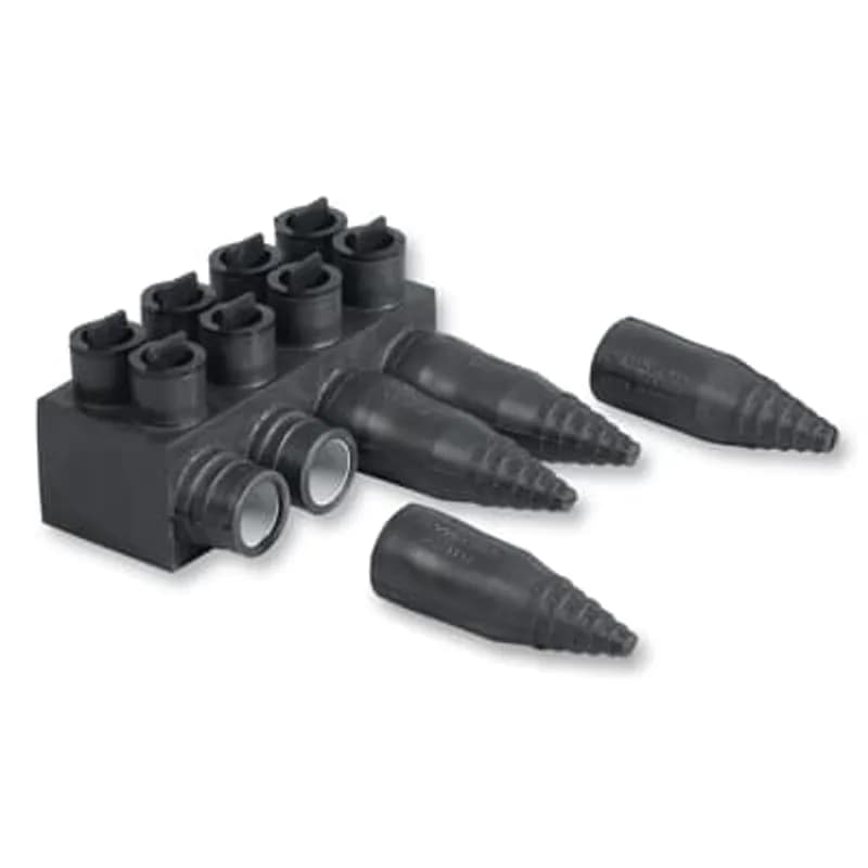 ABB - Installation Products RXM 6 - Aluminum Flood-Seal Multi-Port Connectors - RMX Series, Cable entry one side only, length 10-7/8 inch, outlets 6
