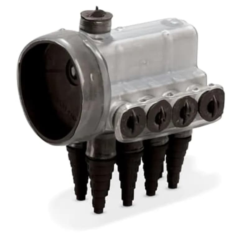 ABB - Installation Products LRT 44 UW - Aluminum Universal Quick Disconnect Transformer Connectors - LRT-UW Series, fully insulated, cable range 12-350, length 4 in, height 2-1/2 in, stud size 5/8 & 1, outlets 8