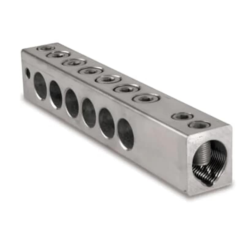 ABB - Installation Products EZB8600-8536 SLCTSTN - Aluminum Bar, Easy Mount, Compounded, 8 Positions, Wire Ports 6-600 MCM, 11.18 X 1.375 X 1.75, with SL - StreetLight Option, C - Oxide Inhibitor, TS - Torque Shear Head Screws, TN - Tin Plated