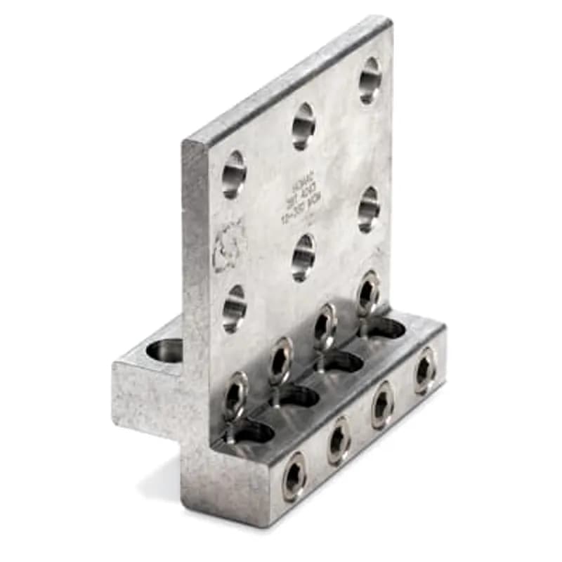 ABB - Installation Products ZBT 5057 C - Aluminum Transformer Spade Connectors - ZBT Series - Double Row Mounting Holes, cable range 1/0-750, length 8-1/4 inch, mounting holes 10 outlets 10, with Oxide Inhibitor