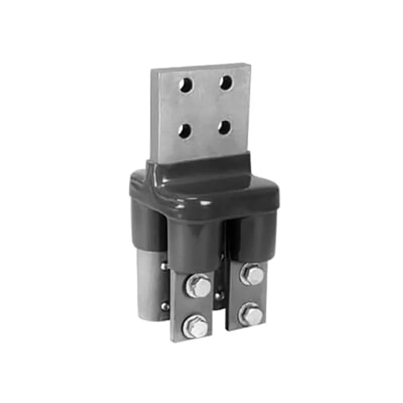 ABB - Installation Products FTN 175-22 - Aluminum Pad-Mount 175 Series Transformer Spade Connector - Double Row Style, Total Outlets 4, Length 4 1/4 inch, Pad 4 inch wide x 4.5 inch tall. 4-Holes with 1.75 inch spacing. Gray PVC Coating. Includes 8 Screws for Towers/Outlets.