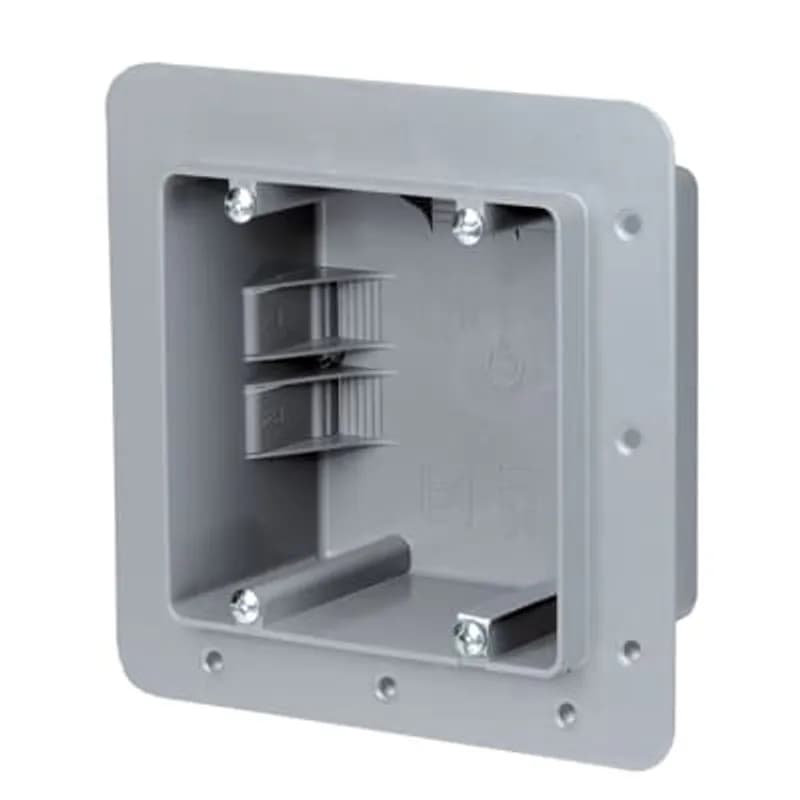ABB - Installation Products WRD-CRT - Square Oven and Dryer Box, Volume 61 Cubic Inches, Diameter 4-7/8 Inches, Depth 3 Inches, Color Gray, Material Non-Metallic, Cable Entries 4, Approved cable range: 10/3-8/3-6/3