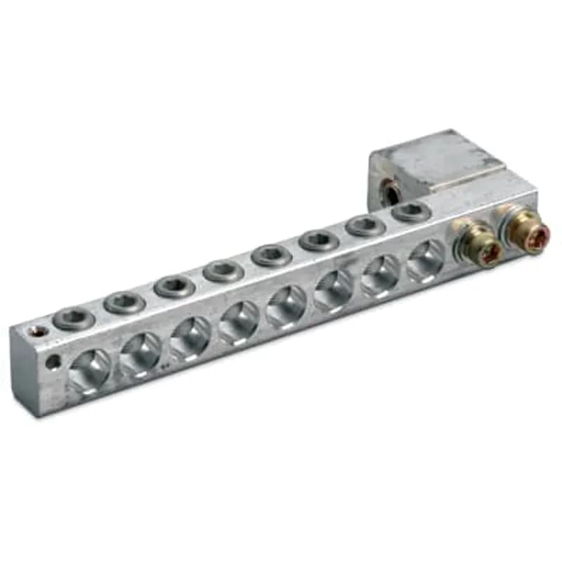 ABB - Installation Products ABD 6350-1 SLL - Aluminum Transformer Connector, #12 - 350 kcmil, Aluminum and Copper, Stud size 1 inch, Six Conductor, with Cover,with Adapter on Opposite Side to make it a Left Hand Connector