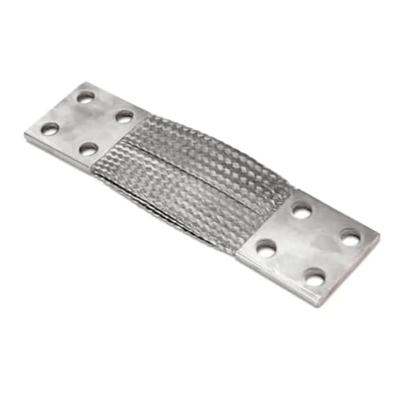 ABB - Installation Products FBS4H235A1-26 - 4-Hole NEMA Flexible Jumper Braid - Width 3 inch, Ferrule Length 3 inch, Center to Center Distance Between Holes Pad 1 1-3/4 inch, Pad 2 Center to Center Spacing 1-3/4 inch, Hole1 9/16 inch, Hole2 9/16 inch, Thickness 1/2 inch, Length 26 inches