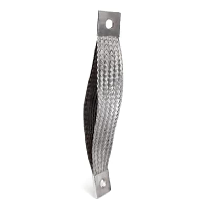 ABB - Installation Products FBE1H035A1-12 - 1-Hole NEMA Extra-Flexible Jumper Braid - Number of Braids in Assembly 1, Width 1-1/2 inch, Ferrule Length 1-1/2 inch, Hole 1 is 9/16 inch diameter, Hole 2 is 9/16 inch dieameter, Thickness 3/16 inch, Length 12 inches