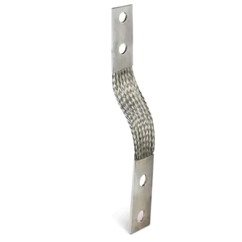 ABB - Installation Products FBE2H090A1-18 - 2-Hole NEMA Extra-Flexible Jumper Braid - Number of Braids in Assembly 3, Width 1-1/2 inch, Ferrule Length 1-1/2 inch, From Hole to End of Ferrule E 5/8 inch, Center to Center Distance Between Holes 1-3/4 inch, Hole 9/16 inch, Thickness 11/32 inch, Length 18 inches