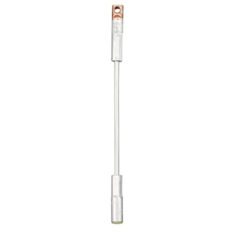 ABB - Installation Products 00400210 - 15/25kV, 200 Amp, RLR Contact, Replacement Elbow Connector for Aluminum and Copper Conductors, #3 AWG Stranded or Compressed. #2 AWG Solid or Compact. Length 11-1/2 inch after crimp. Bi-Metallic Connector consist of a copper top section and an aluminum crimp barrel.