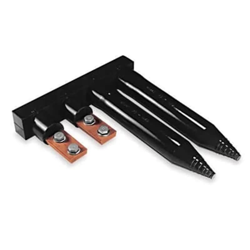 ABB - Installation Products FS 175-6-7018 CU - Flood Seal, Tin Plated Copper Bus Connector with Studs, 1/0 - 1000 kcmil, Bolt 1/2 inch, One Row of 6 Outlets. Two holes each Outlet. 16.750 inch x 5.875 inch x 2.250 inch Thick. Includes 12 Screws for Towers and Two 5/8-11 UNC-2B x 1.750 inch Stainless Steel Studs. Coated with EPDM Rubber.