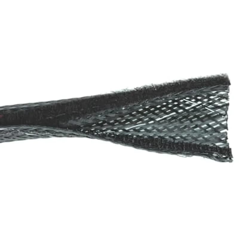 ABB - Installation Products S1750FT-9 - Flame Retardant Braided Sleeve, Polyethylene Terephthalate, White With Black Tracers, for Temperatures up to 125 Degrees Celsius (257 F), 200-Foot Reel