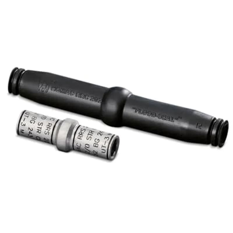 ABB - Installation Products RRK 4 CU - Copper Compression Splice Kits, Wire Range 4, Connector Length 2 Inches, Insulator Length 5-1/2 Inches, Dies 1/2 (3), Color Code Orange. For Copper Conductors Only.