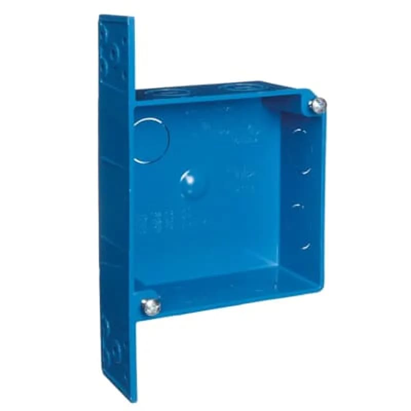 ABB - Installation Products A521DE-CARR - 4 inch Non-metallic square outlet box with 1/2 inch and 3/4 inch knockouts, 20 cubic inch.