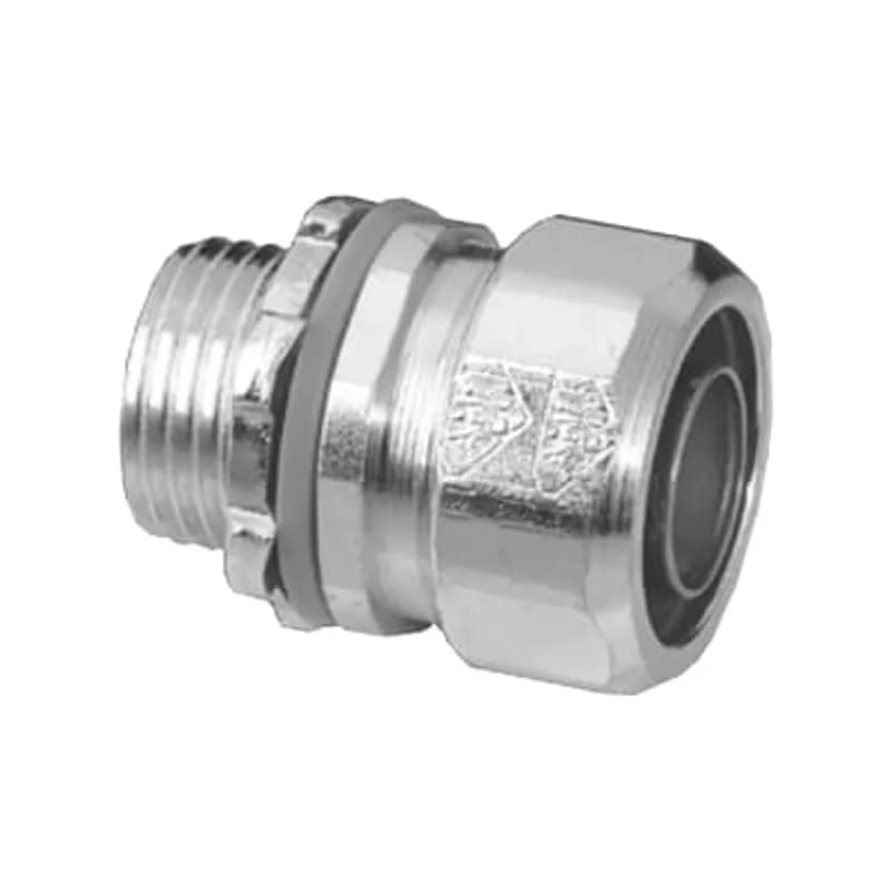 ABB - Installation Products CI6112 - Liquidtight Conduit Fitting, Straight, Trade Size 1-1/2 Inch, Knockout Size 1-1/2 Inch, Steel with a Zinc Electroplated Finish
