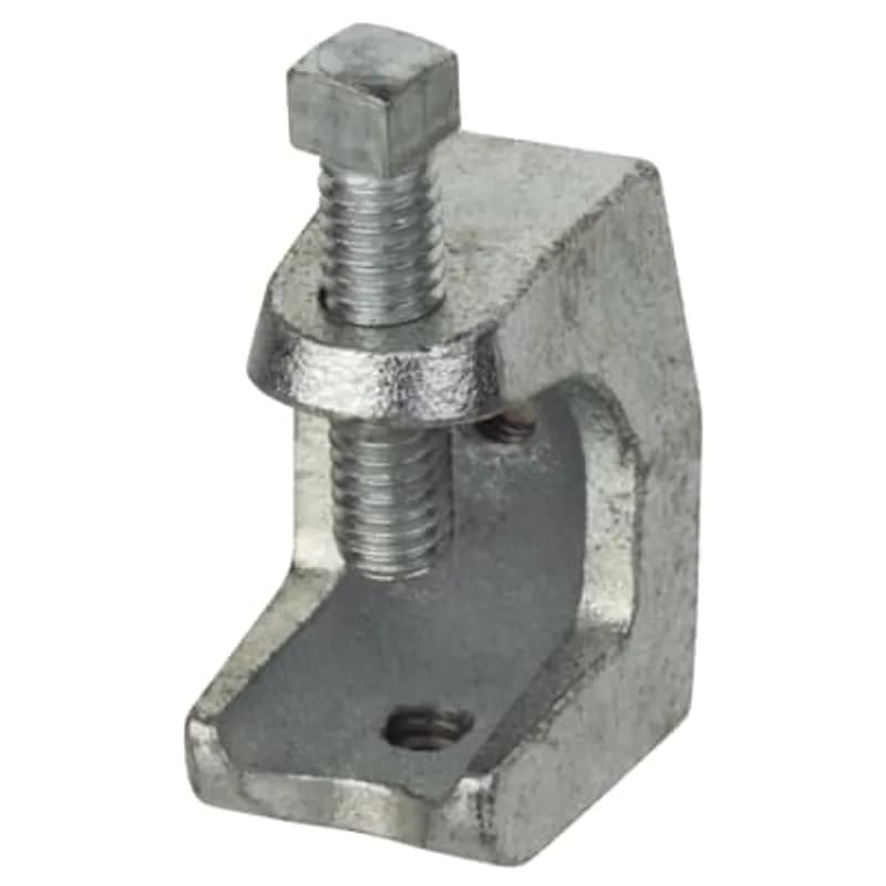 Clamp, Beam, Length 2-1/2 Inches, Width 2-5/8 Inches, Jaw Opening 2-1/8 Inches, 1/2 Inch-13 Threaded Opening, Type 316 Stainless Steel