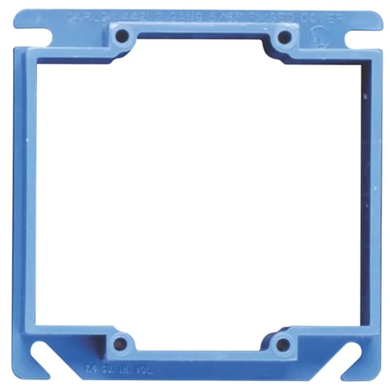 2-gang 7.4 cubic inch. non-metallic box cover, 5/8 inch. raised.