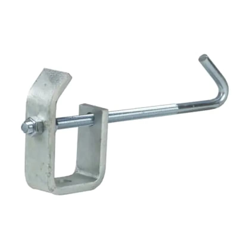 Clamp, Beam with Safety Rod, Rod Size 1/2 Inch, Flange Width 7 Inches - 17 Inches, Type 316 Stainless Steel