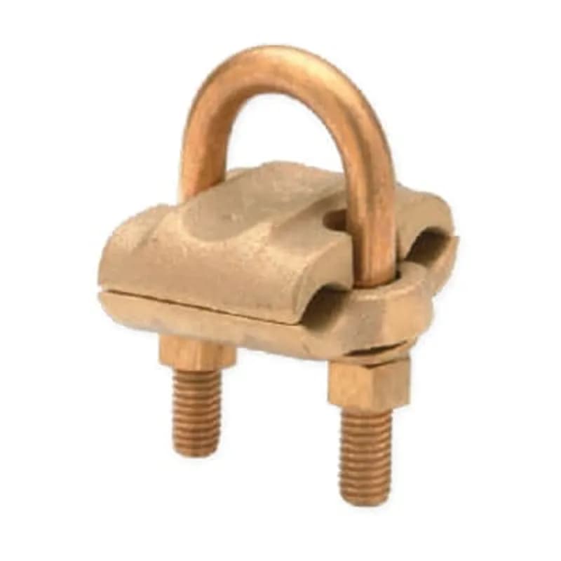 ABB - Installation Products GT5TB - Bronze Ground Clamp Connector - Conductor Range 4 Solid - 2/0 Stranded, Width 2 Inches/51mm, Wire Diameter Range .204-.419 Inches, Accommodates Rod 5/8 or 3/4 IPS 3/8