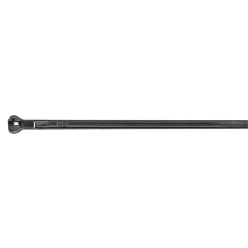 High Performance Cable Tie, Weather and Ultraviolet Resistant for Indoor and Outdoor Applications, Black Color Nylon 6.6, Length of 361mm (14.2 Inches) for Bundle Diameter up to 102mm (4.02 Inches), Width of 4.9mm (0.19 Inches), Tensile Strength Rating of 222 Newtons (50 Pounds), Operating Temperature of -60 Degrees Celsius (-76 F) to 105 Degrees Celsius (221 F), 100 Pack
