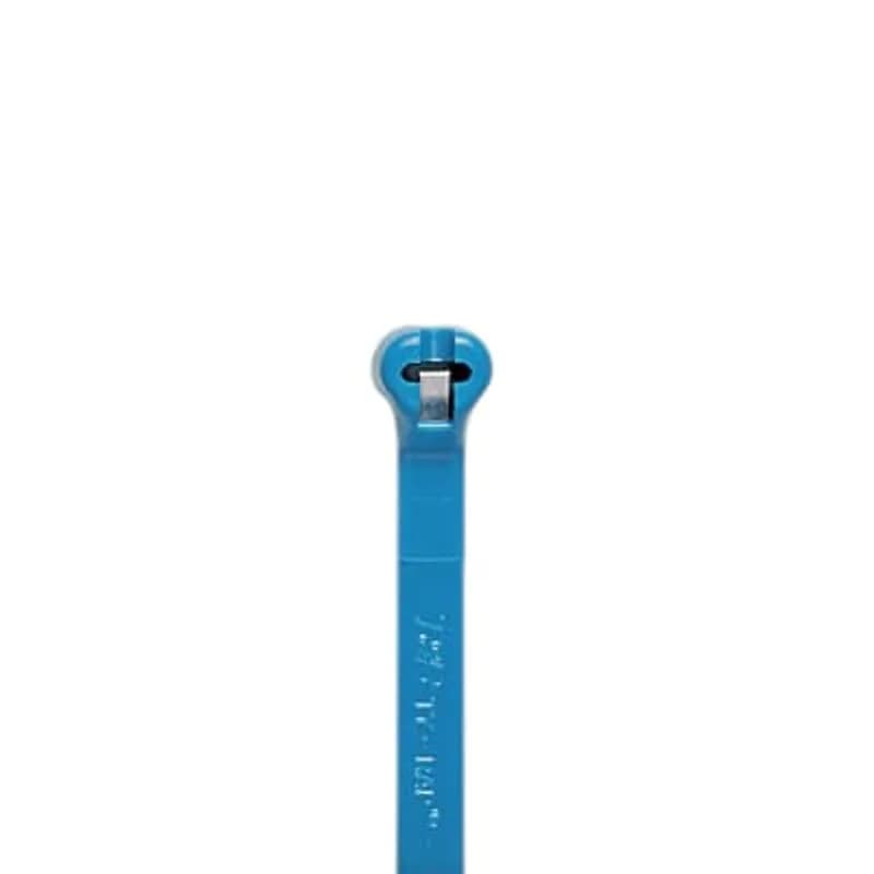 Cable Tie, Blue Polyamide (Nylon 6.6) for Temperatures up to 85 Degrees Celsius (185 F) for Indoor Applications, UL/EN/CSA62275 Type 2/21 Rated for AH-2 Plenum, Length of 91.95mm (3.62 Inches), Width of 2.29mm (0.09 Inches), Thickness of 0.75mm (0.03 Inches), Tensile Strength Rating of 80 Newtons (18 Pounds), Special Pack