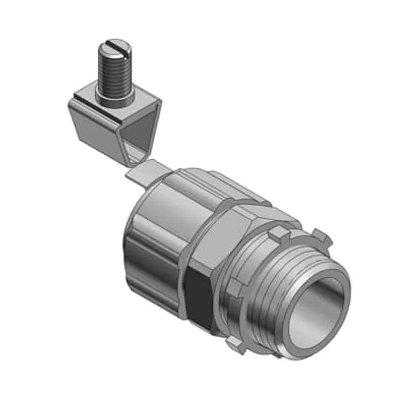 ABB - Installation Products 5232GR-DW6 - Liquidtight Fitting, 1/2 Inch Steel Non-insulated, Straight, Revolver Grounding With Stainless Steel 316 Set Screw