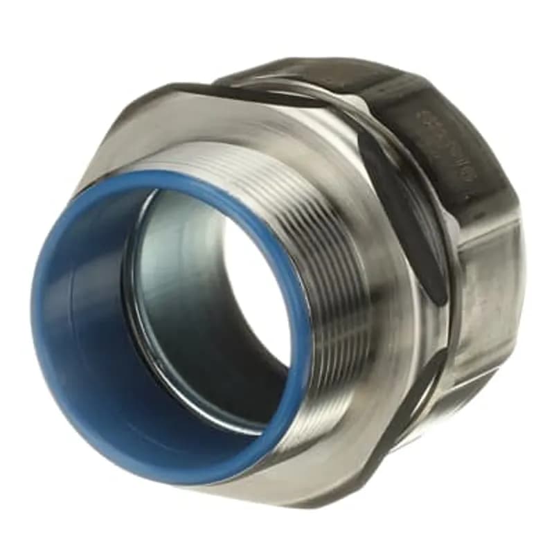 ABB - Installation Products 5337SST6 - 2 Inch Liquidtight Fitting for Flexible Metallic Conduit, Straight, UL/CSA Listed, High UV Resistance, NEMA Ratings: 3, 3R, 4, 4X, Length 2.80 Inches/71.12mm, Width 3.05 Inches/77.47mm, Temperature Range 0 to 105 Degrees C, 316 Stainless Steel with Duraplated Ground Cone