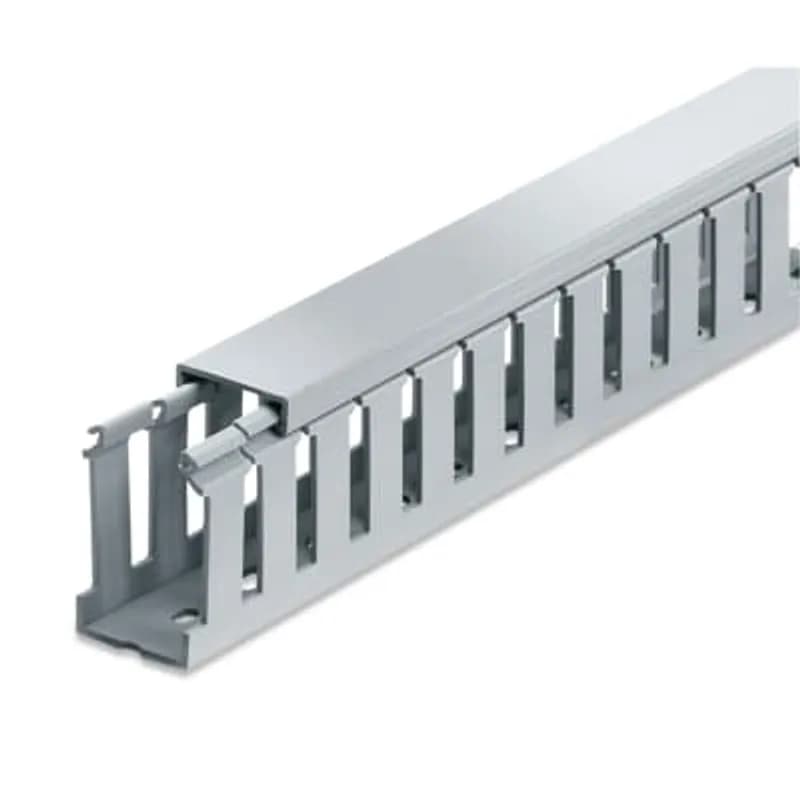 Wiring Duct Wide Slot, 1.5 Inches x 3 Inches, Gray PVC