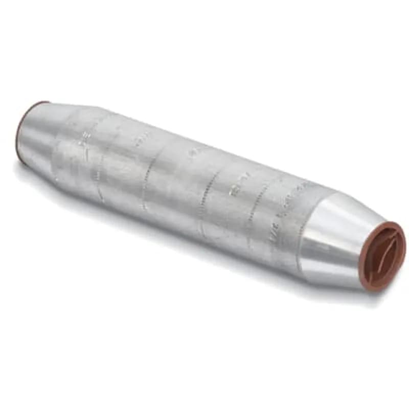 ABB - Installation Products ATC 500 TN - Tin Plated Aluminum Tapered Splices, 500 kcmil AL-CU, 500 kcmil Compact, installing dies 1 5/16, 106A, 300, 317, 15A. Length 5-1/2 inch. Outside Diameter 1-5/16 inch. Oil Stop. Oxide Inhibitor, Pink Caps.