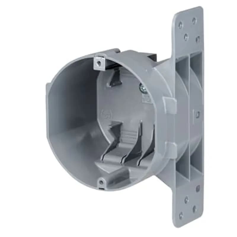 ABB - Installation Products WOCT-US - Round Ceiling Box, Volume 26 Cubic Inches, Diameter 4 Inches, Depth 2-3/4 Inches, Color Gray, Material Non-Metallic, Cable Entries 4. Fire resistance rating: 2 hours.