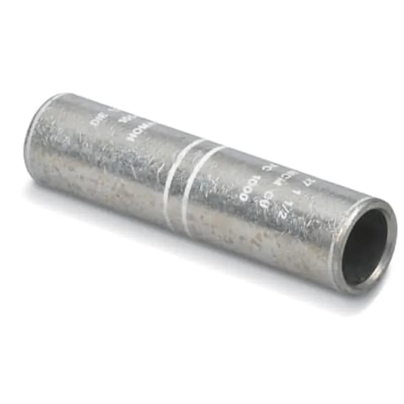 ABB - Installation Products PC 750 - Tin Plated Copper Straight Splice, Wire Size 750 kcmil Copper. Dies 106, 23, 1, 5/16. Length 5-15/16 inch. Oil Stop.
