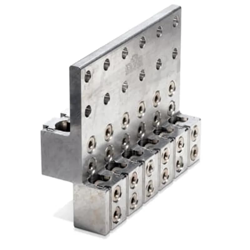 ABB - Installation Products ZBK 6067 C - Keebar Aluminum Transformer Connector, 1/0 - 750 kcmil, Aluminum and Copper, Bolt 1/2 inch, Twelve Conductor, with Oxide Inhibitor, length 10.000 inches
