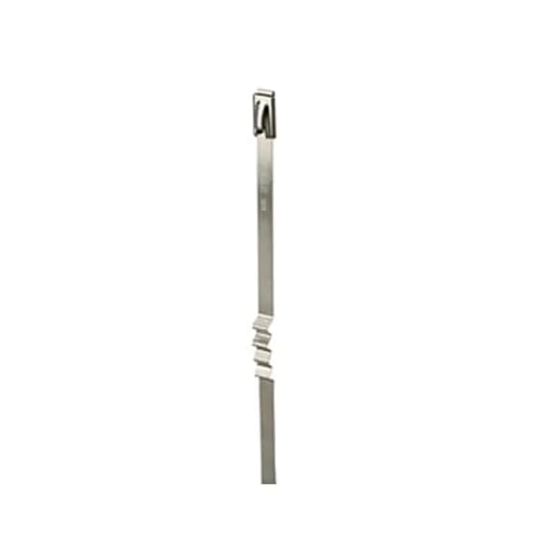 ABB - Installation Products RS-4.6-260B - Ball-Lock 316 Stainless Steel Retained Tension Cable Tie, Uncoated, for Temperatures up to 300 Degrees Celsius (572 F) for Indoor and Outdoor Applications, Suitable for High Temperature Environments, UL/EN/CSA62275 Type 2S Rated for AH-1 Plenum, Length of 260mm (10.2 Inches), Width of 4.75mm (0.187 Inch), Thickness of 0.25mm (0.01 Inches), Bundle Diameter of 25.4mm (1 Inch) to 70mm (2.7 Inches), Tensile Strength Rating of 890 Newtons (200 Pounds)