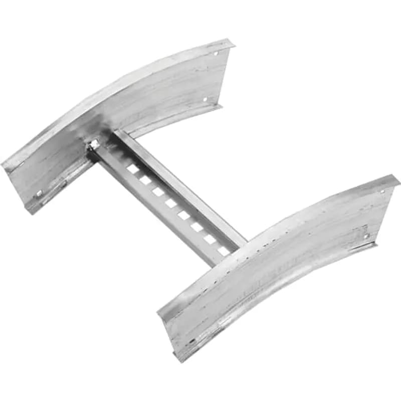 ABB - Installation Products SHUF324VVO3012G - Hot-dipped galvanized steel one-piece tray fitting 3-5/8 inches side rail height 24 inches width ventilated vertical outside bend 30 degree 12 inches radius with ground hole