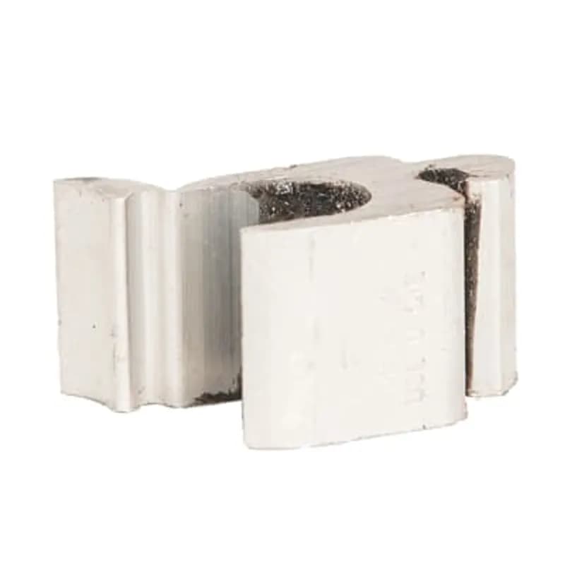 ABB - Installation Products UB 212 - Aluminum H Type Compression Tap. Wire Range Groove A. 2-6 Stranded, 2-6 ACSR, 1-6 Solid. Groove B 8-12 Stranded, 6-10 Solid. .750 inch x .730 inch x .560 inch high. Groove Diameters of .304 and .176 inch. Not Tin-Plated.