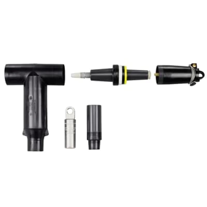 ABB - Installation Products 655LRTP-J0260-DRG-S - 600 Amp, 15kV, Deadbreak Stick-Op Connector Kit, With Insulated Cap. Cable Insulation Diameter 0.980 inch to 1.180 inch. Aluminum Compression Lug. Conductor Size AWG or kcmil, Compressed Stranded 3/0 /Compacted Solid 4/0 /mmSquared Compact 95. 200ECS Cold-Shrinkable Jacket Seal Included.